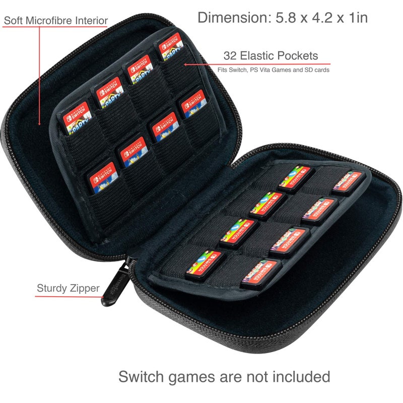 ButterFox 32-120 Switch Game Case for Nintendo Switch, Switch Game Card Storage Holder or SD Memory Card Case (32 Black) - Image 2